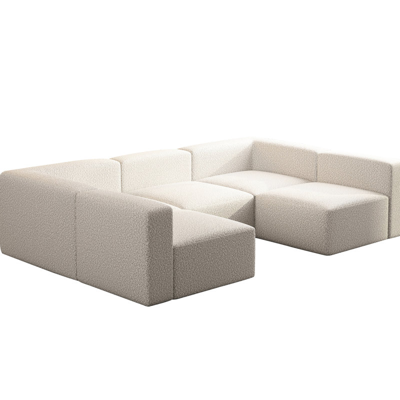 Éponge blanche compressée modulaire, 104,32 x 70,86. Méridienne. Offre un espace de détente confortable pour votre canapé-lit en forme de U avec une éponge. Sièges personnalisés. Aucune installation