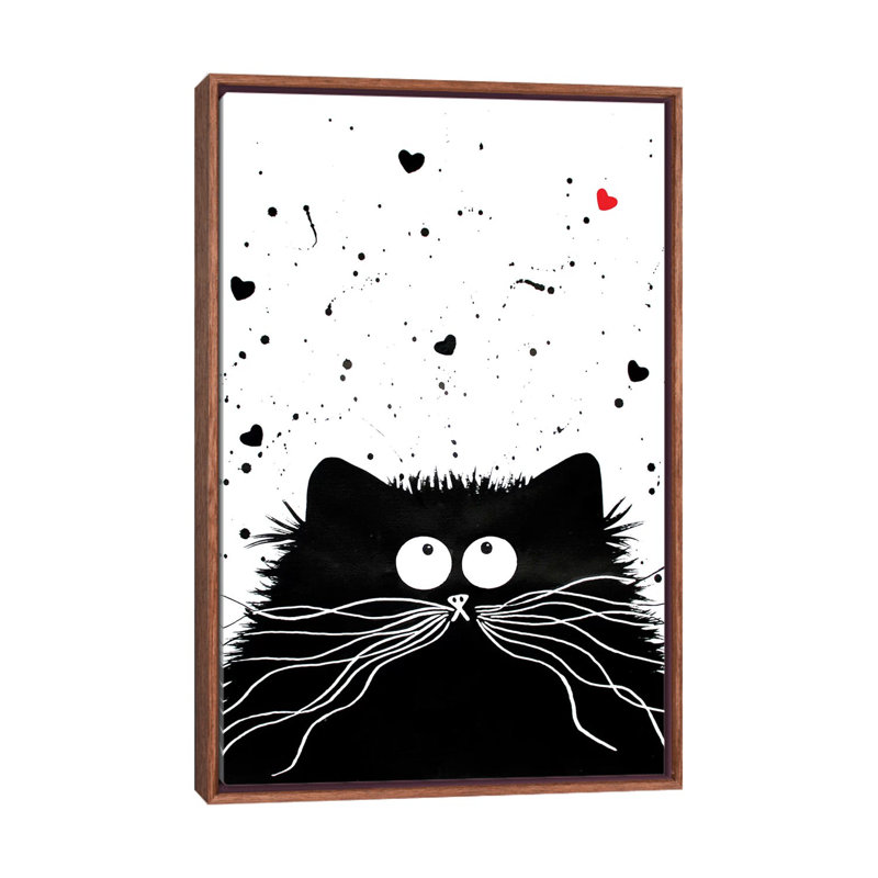 Félin affectueux par Kim Haskins-impression d’art graphique, H 40 po x l 26 po x P 1,5 po, Pas de tapis