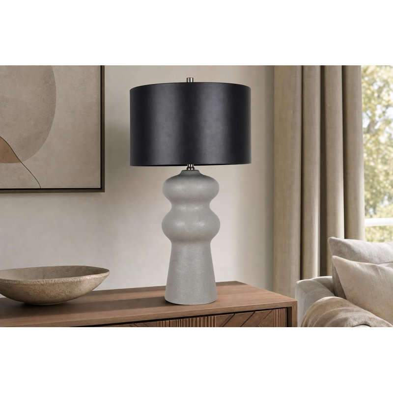 Echo Essence Ceramic Table Lamp - Textured Grey
