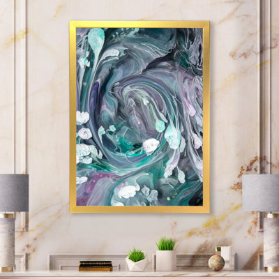 Turquoise et mauve liquide Flow Art V - décoration murale moderne en toile
