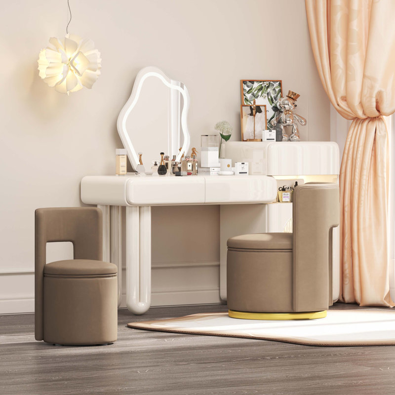 Chaise d'appoint pour le salon, Cuir technique brun