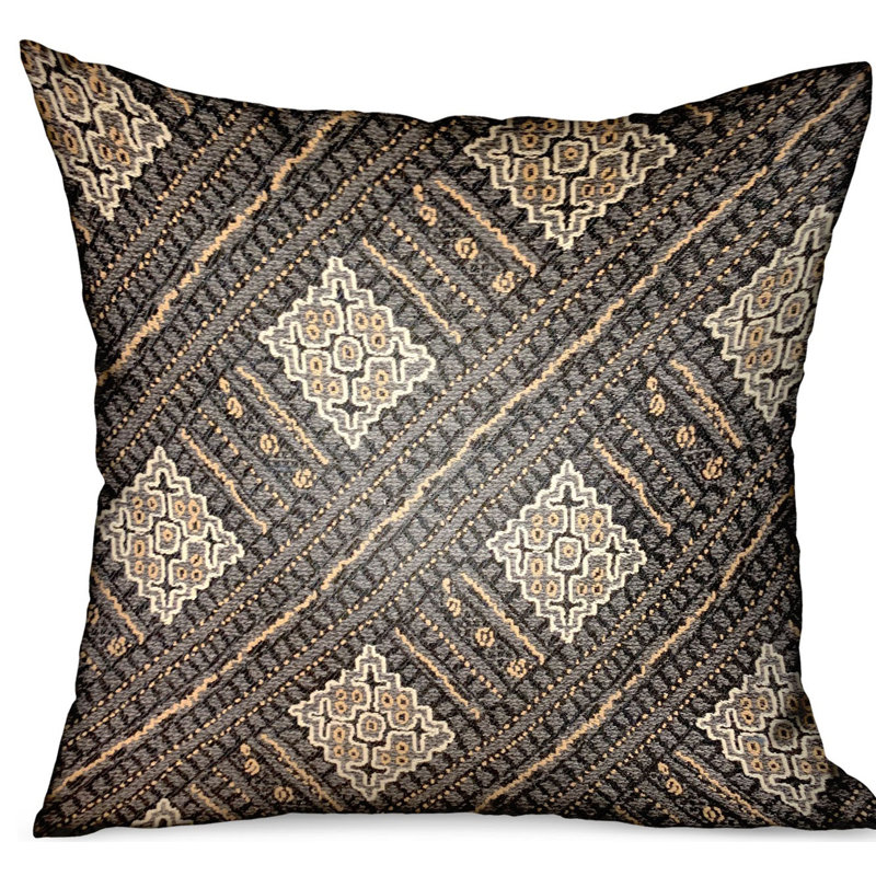 Pewter Lattice Lumbar Indoor/Outdoor Pillow Cover & Insert