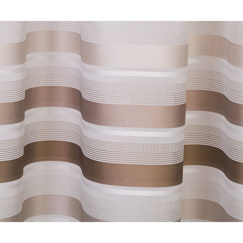 Prange Semi Sheer Curtain, Brown/White