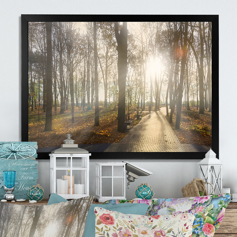 «Path by Melancholique Forest IV», reproduction sur toile flottante, Cadre photo noir, H 8 po x l 12 po x P 1 po