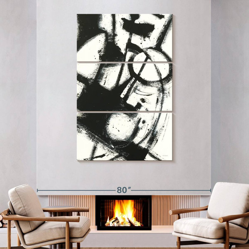 Avery Expression Abstract II White, 74" H x 48" W