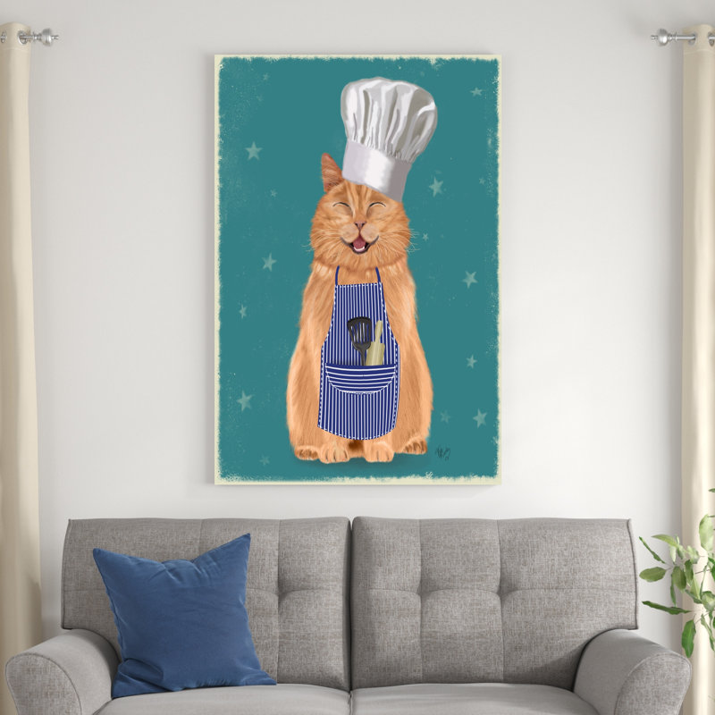 Ginger Cat Happy Chef, H 48 po x l 32 po x P 1,25 po