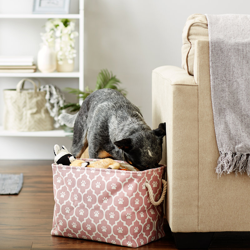 Panier en tissu Lattice Paw, H 12 po x l 16 po x P 10 po, Ros