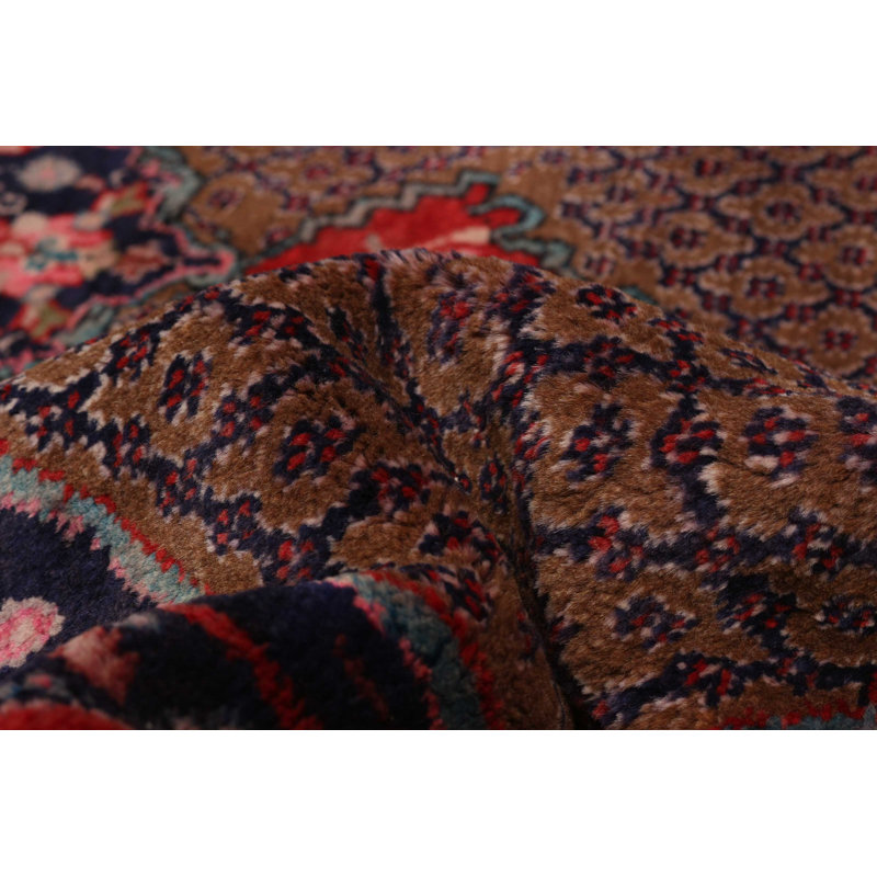 Tapis unique en laine brun, rouge et rétro 5 pi 2 po x 8 pi 9 po Anatolian