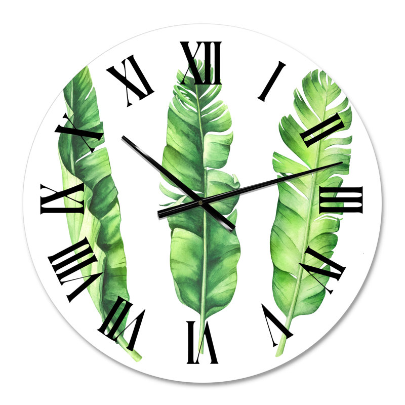 Tropical Banana Leaves - horloge murale, Moyen