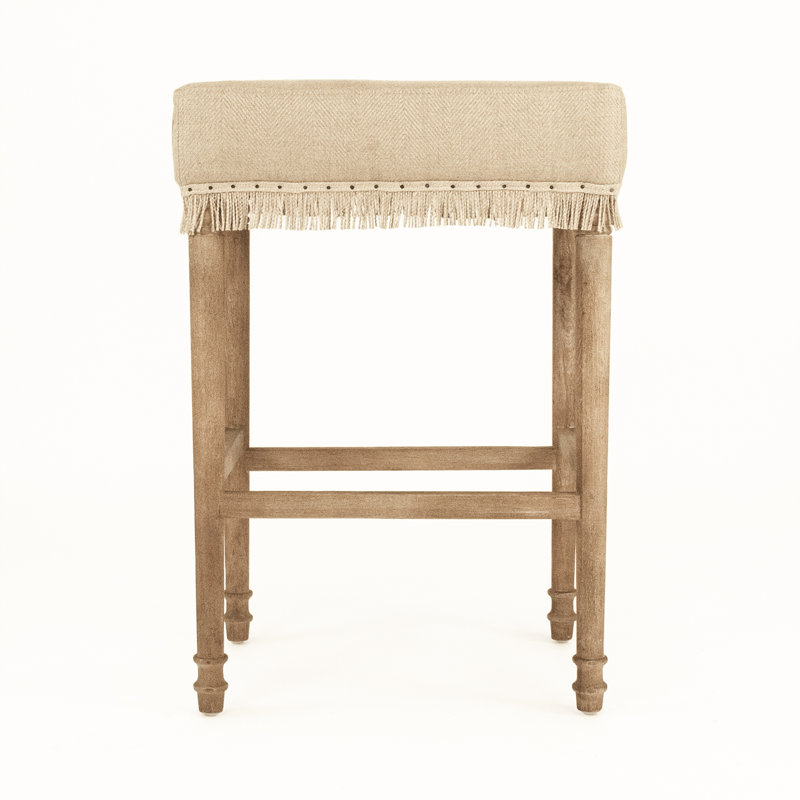 Lucas Upholstered Stool with Solid Wood Frame, Bar Stool ( 30" Seat Height)