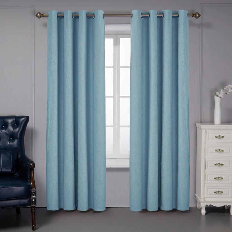 Ipswich Blackout Thermal Grommet Curtain Panels, 52" W x 63" L, Teal