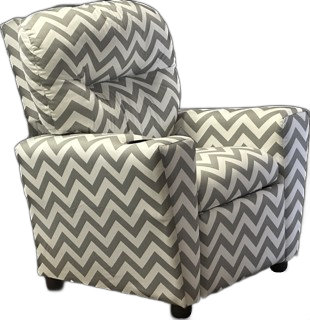 Fauteuil inclinable Angelyka, Gris / Blanc, Chevron / zigzag 1