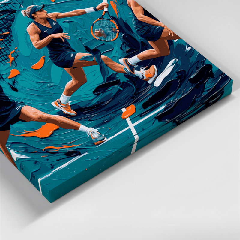 Sports sur toile, tennis bleu, art mural, H 32 po x l 32 po