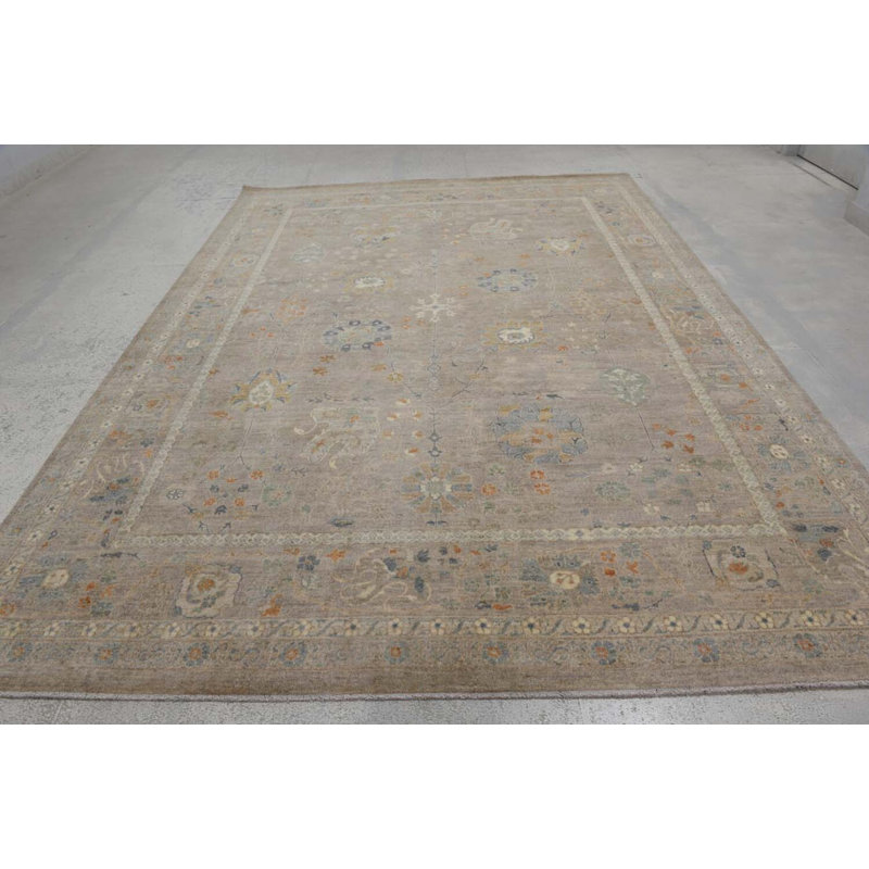 Transitional One-of-a-Kind Rectangle 8'8" X 11'8" Wool Area Rug Brown