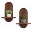 Ensemble de 2 tablettes décoratives murales pour plantes Boho, tablettes flottantes en chêne pour mur-1303636560