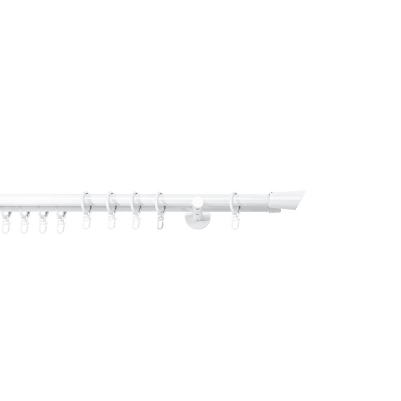 Curtain rod made to measure 20mm, White, 2cm H x 280cm W x 12cm D