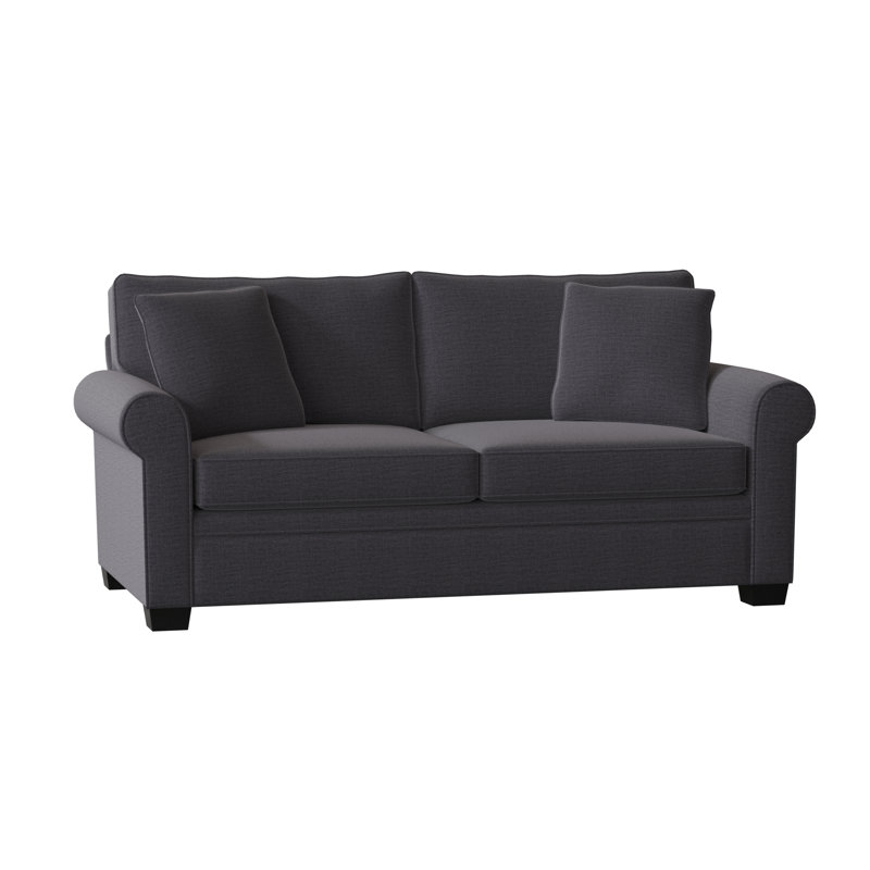 Quaker Upholstered 76'' Sofa, Espresso, Jango Charcoal