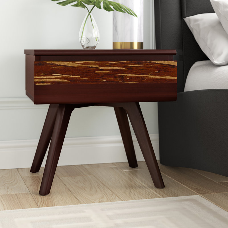 Table de chevet Briarcliff en bois massif à 1 tiroir Bayonne, Sable