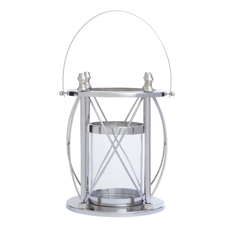 Cruzar Glass Tabletop Lantern, 36cm H x 27cm W x 27cm D