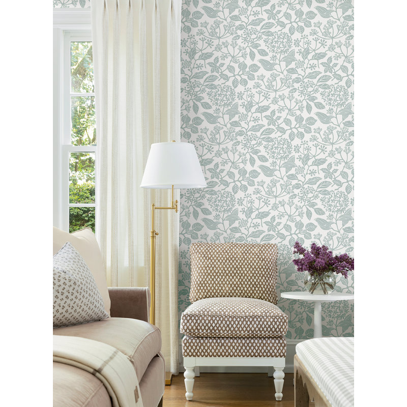 Rowen Light Blue Botanical Wallpaper