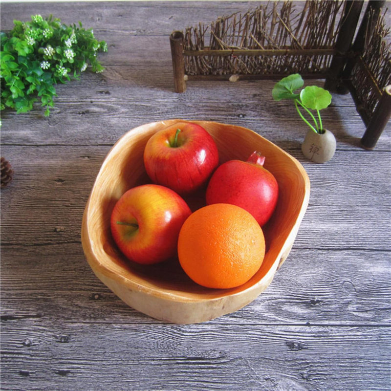 Bol à fruits en bois naturel, bol à fruits en bois naturel, bols en bois créatifs irréguliers, bols de service de bonbons rustiques sculptés à la main pour la décoration intérieure
