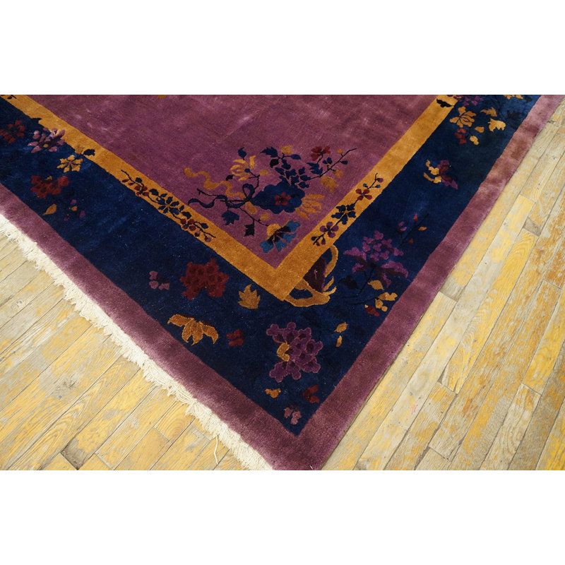 Hand Knotted Wool Area Rug in Purple