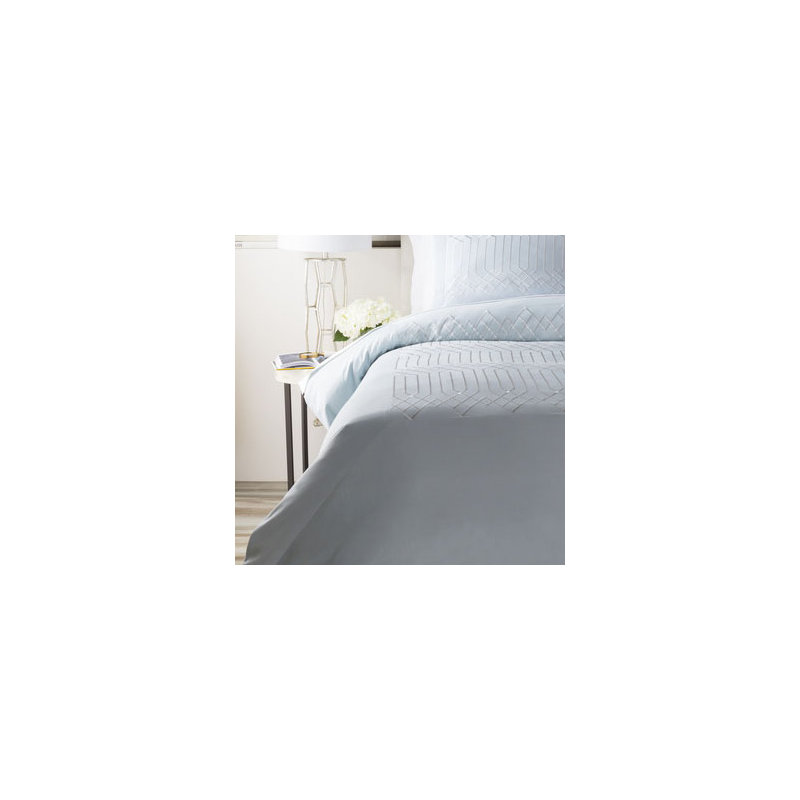 Plaza Cotton Geometric Shapes Duvet Cover, Blue, Full / Queen