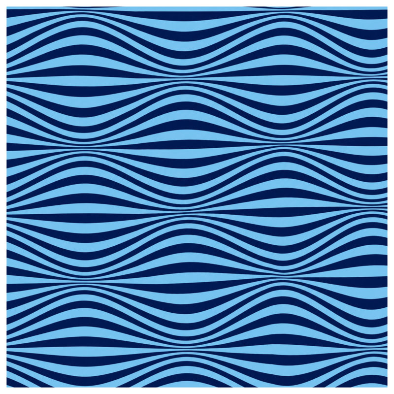 Rideaux de fenêtre ondulés à lignes bleues, voilages et rideaux occultant - 1 panneau, Blockout, 50" x 80" - 1 Panel