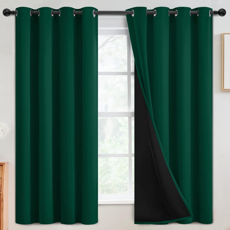 Ensemble de 2 panneaux de rideaux isolants et isolants avec œillets Eliott, 52" W x 63" L, Cappuccino