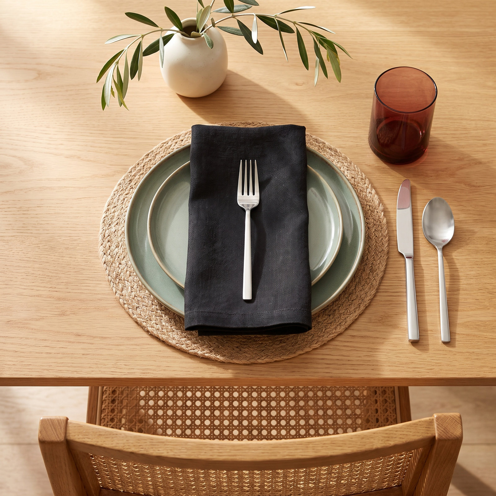 Torrian Reversible Cotton Napkin, Black