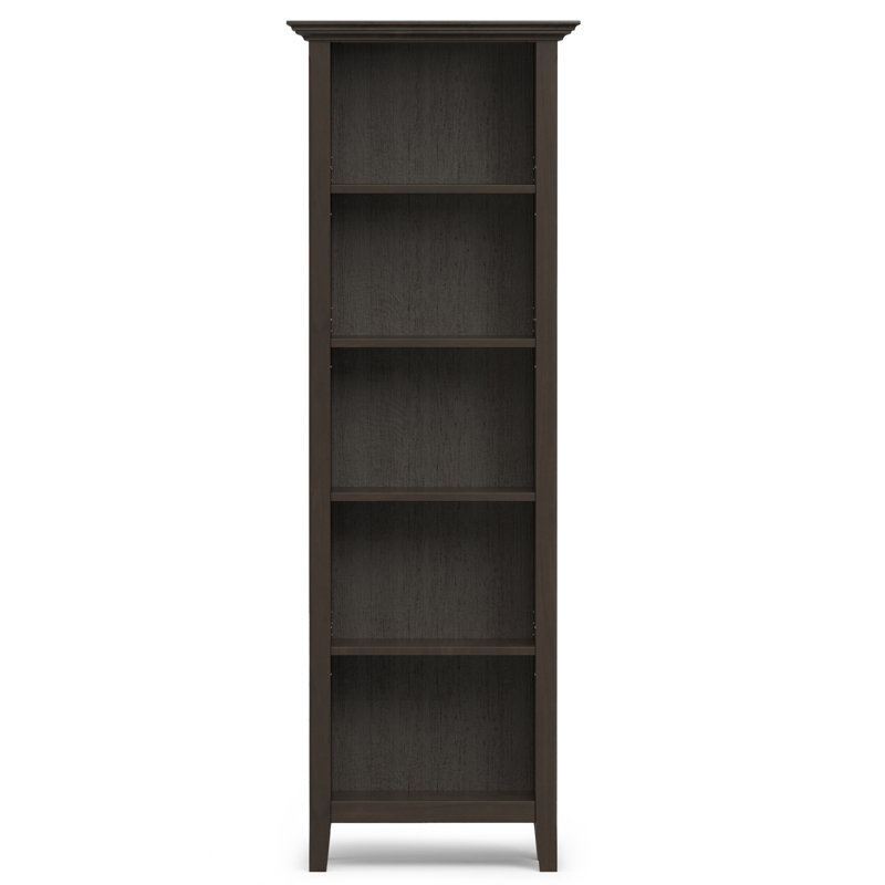 Amherst 24"W Solid Wood 5 Shelf Narrow Bookcase with Adjustable Shelves, (5 Shelves) 70' H x 24' W x 14' D