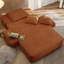 Chaise longue convertible en velours côtelé moelleux avec pochette de rangement-611055677