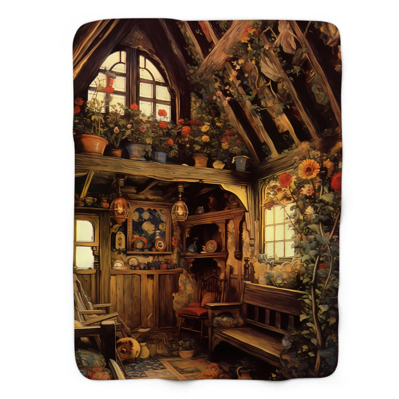 Jeté en sherpa 1 pièce Whimsical Woodland, L 50 po x L 60 po