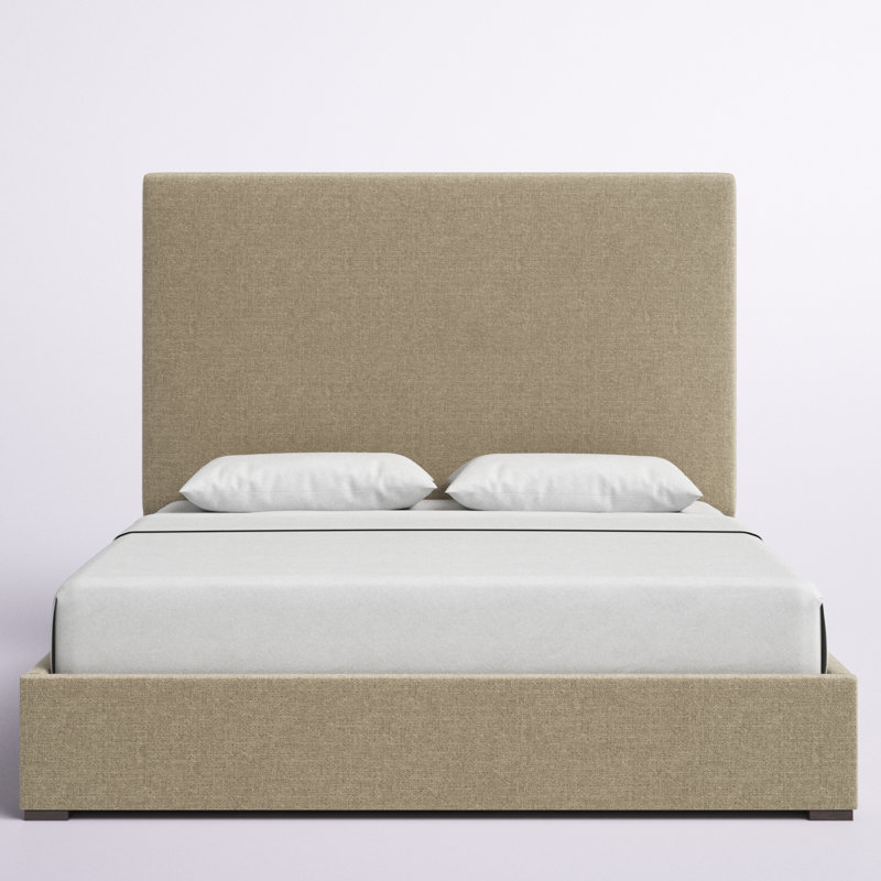 Lit à panneau tapissier Dezyah, Revolution® graine de lin, Très grand