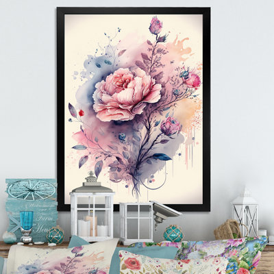 «Pink and Purple Rose Design», reproduction sur toile