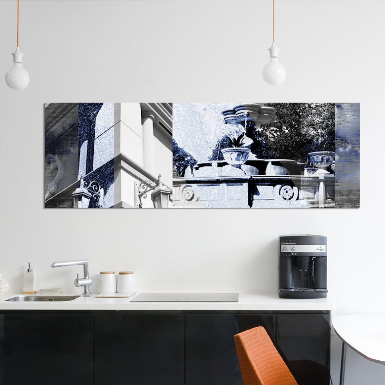 « architecture collage ii », reproduction d’impression sur toile tendue, H 12 po x l 36 po x P 1,5 po, Toile tendue