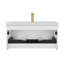 Meuble-lavabo flottant 36 po avec lavabo en acrylique Lovold - Armoire murale en bois avec façade cannelée, tiroirs à fermeture en douceur et design moderne-87851083