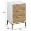 Table de chevet avec 3 tiroirs, table de bout moderne Mid-Century avec pieds en métal