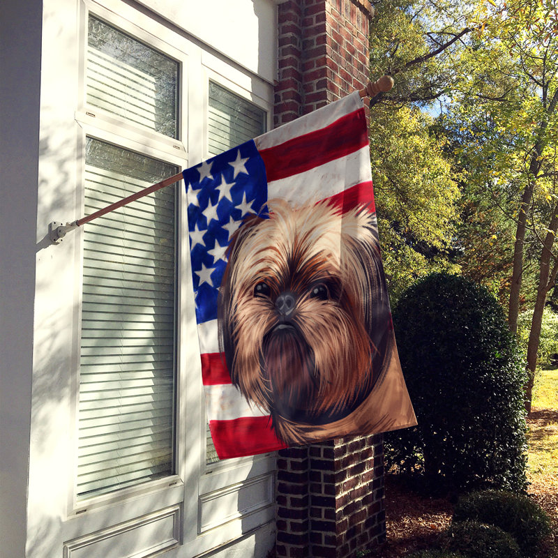 Polyester à 2 côtés 28 x 40 po drapeau maison, Griffon Bruxellois