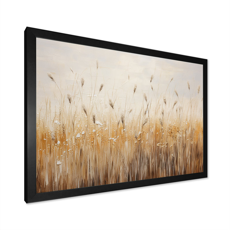Prairies majestueuses prairies sur toile, Cadre simple noir, H 16 po x l 32 po x P 1 po