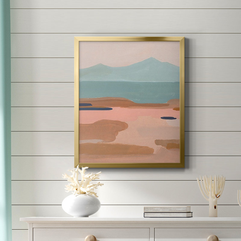 Toile encadrée de qualité supérieure Desert Sunrise II - prête à être accrochée, Or, H 24 po x l 20 po