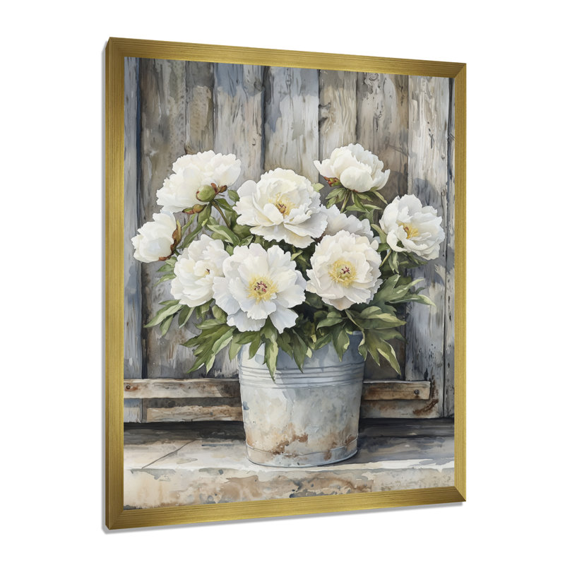 Albrightsville - impressions sur toile florales, Impression d'un seul cadre photo, H 20 po x l 12 po, Doré