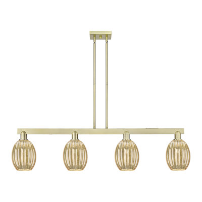 Hailsham - Luminaire suspendu pour îlot de cuisine avec abat-jour cloche 4 lumières