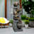 Naturefalls 42.5'' Lighted 5-Tier Resin Outdoor Water Fountain with LED Lights & Adjustable Flow