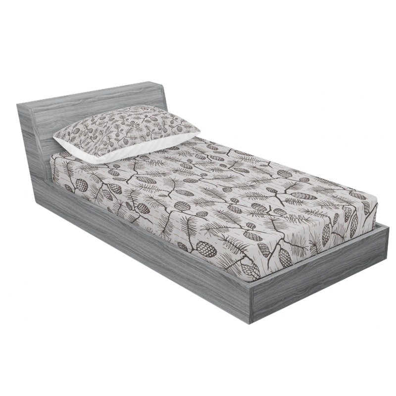 Microfiber Floral Sheet Set, Twin Sheet Set with Fitted Sheet