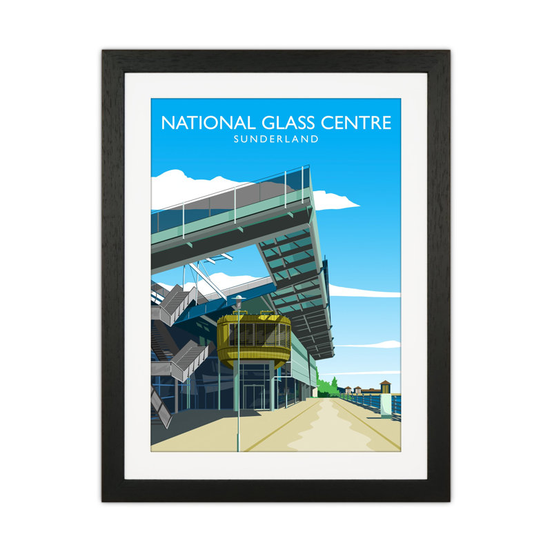 National Glass Centre Portrait by Richard O'Neill - Print, 53.5cm H x 43.5cm W x 3cm D, Black Framed