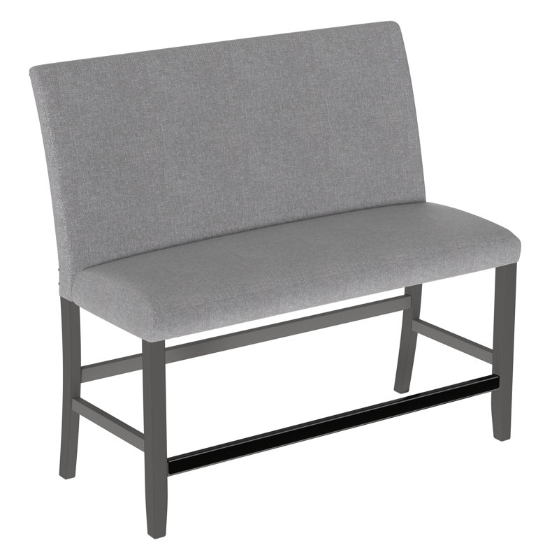 Banc rembourré gris avec dossier