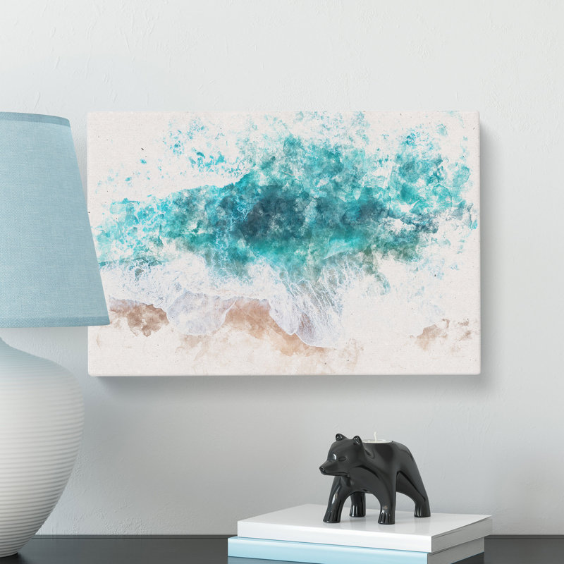 The Turquoise Ocean upon the Beach - Wrapped Canvas, 40cm H x 60cm W x 3cm D