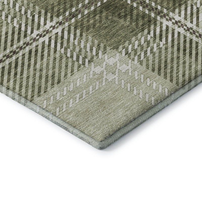 Premium Machine Washable Prisco Aloe Rug, Rectangle 5' x 7'6"
