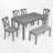Alfonso 6 - Person Four Leg Dining Set-782530168-744133065-782530171